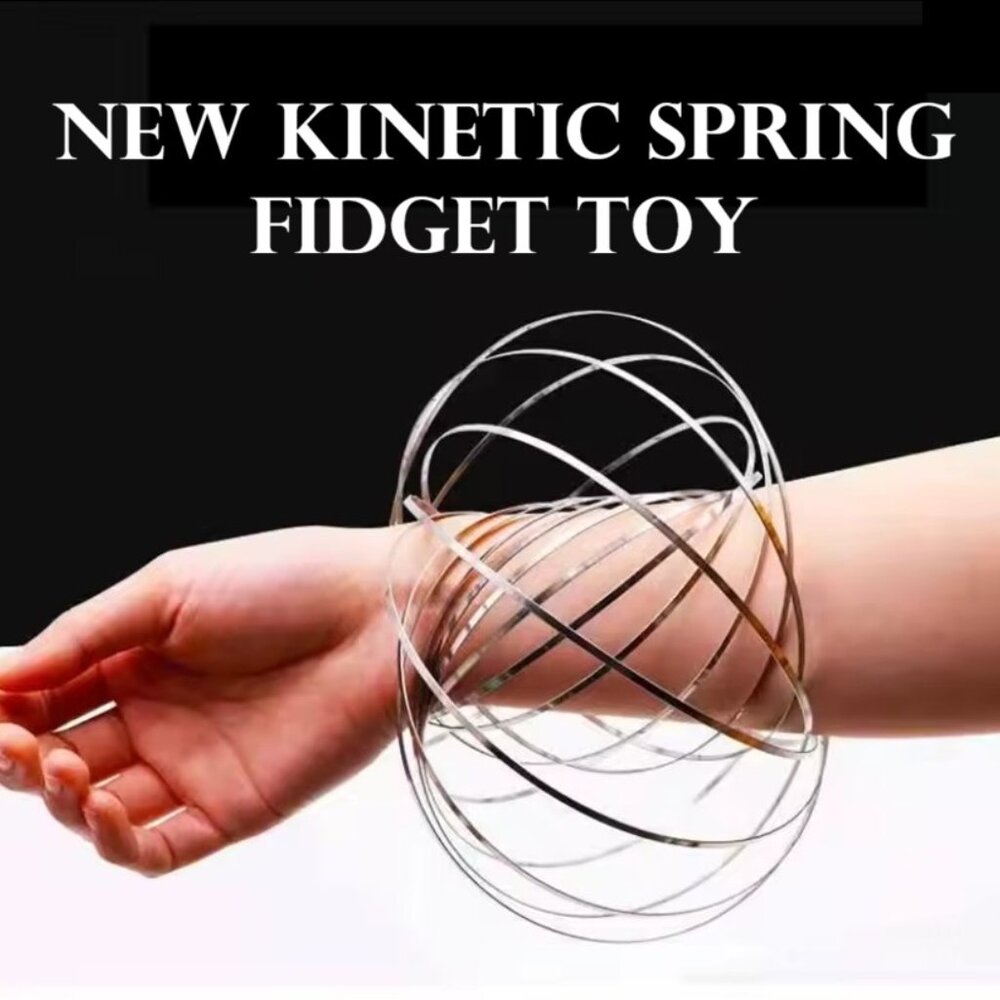 NEW Spinner Stainless Steel Flow Fidget Toy Flowing Arm Ring Toys Kinetic Spring